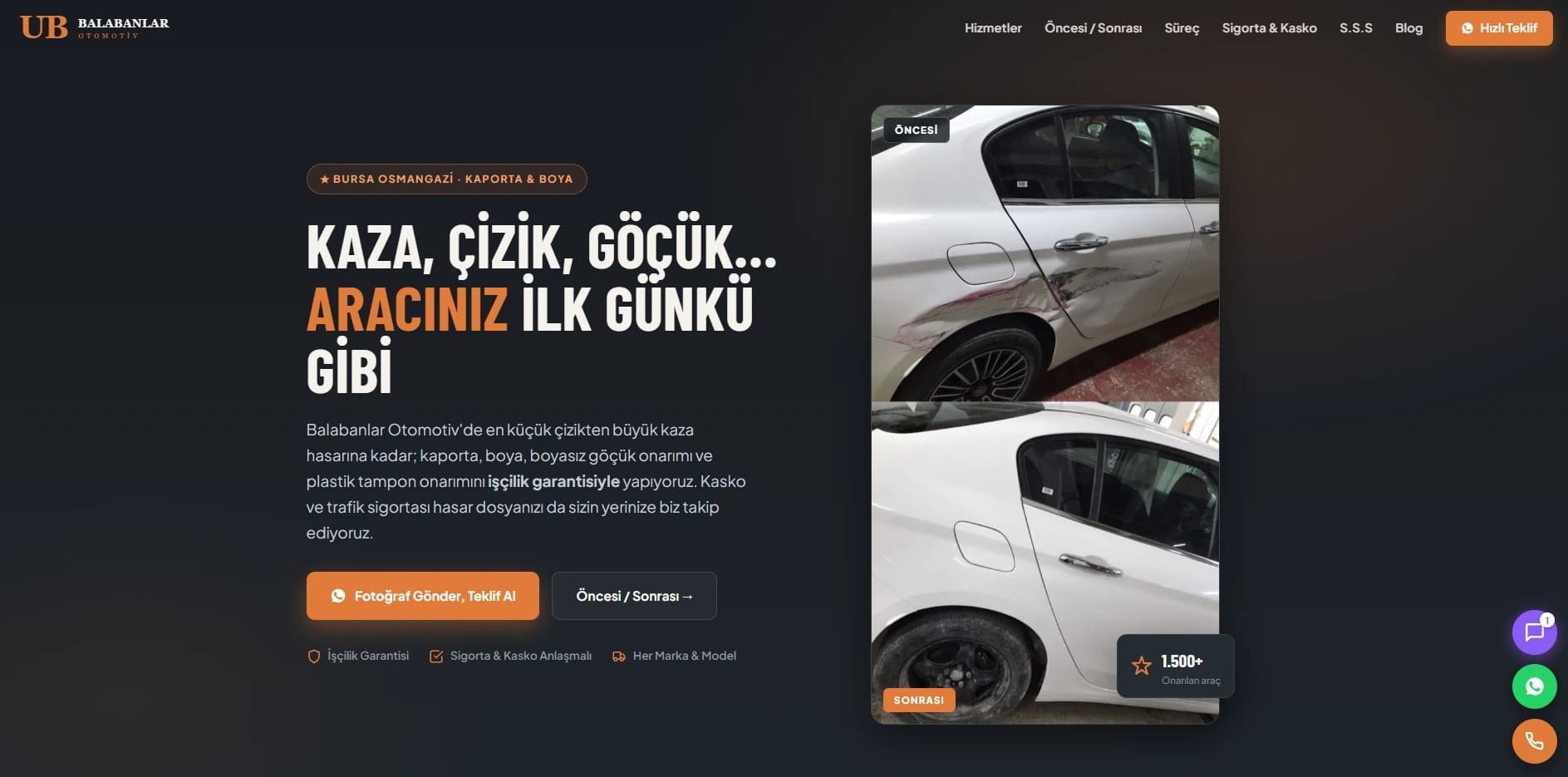 Balabanlar Otomotiv ana sayfası